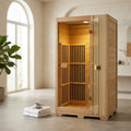 Far Infrared Wooden Sauna Room Home Sauna Spa for 1 Person1140W