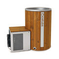 Icetubs IceBarrel XL Upright Cold Plunge in Thermowood and Fiberglass with Optional Safety Stairs