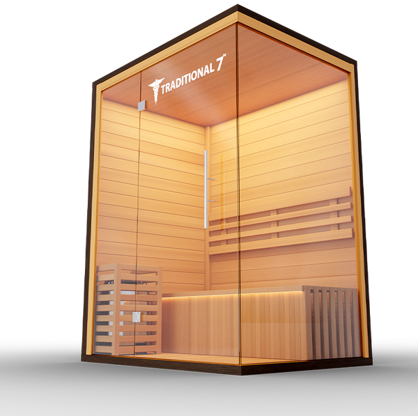 Medical Saunas Traditional 7 3-Person Home Steam Sauna Doctor-Designed for Deep Therapeutic Heat