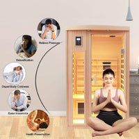 Thermora Orien 2-Person Low EMF FAR Infrared Sauna in Canadian Hemlock with Dual Heating and Chromotherapy