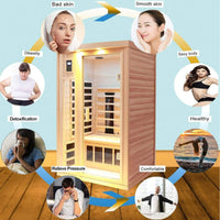 Thermora Orien 2-Person Low EMF FAR Infrared Sauna in Canadian Hemlock with Dual Heating and Chromotherapy
