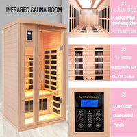 Thermora Orien 2-Person Low EMF FAR Infrared Sauna in Canadian Hemlock with Dual Heating and Chromotherapy