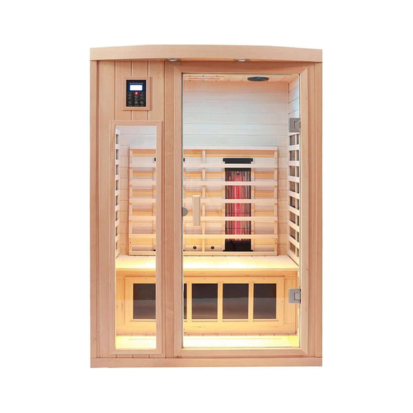 Thermora Orien 2-Person Low EMF FAR Infrared Sauna in Canadian Hemlock with Dual Heating and Chromotherapy