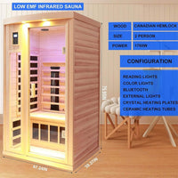 Thermora Orien 2-Person Low EMF FAR Infrared Sauna in Canadian Hemlock with Dual Heating and Chromotherapy