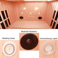 Thermora Orien 2-Person Low EMF FAR Infrared Sauna in Canadian Hemlock with Dual Heating and Chromotherapy