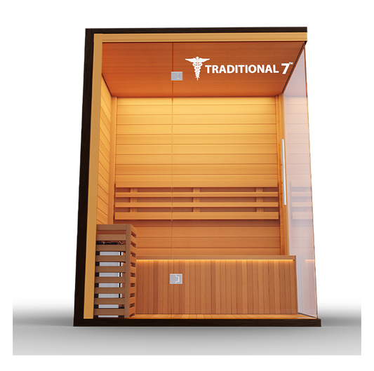 Medical Saunas Traditional 7 3-Person Home Steam Sauna Doctor-Designed for Deep Therapeutic Heat