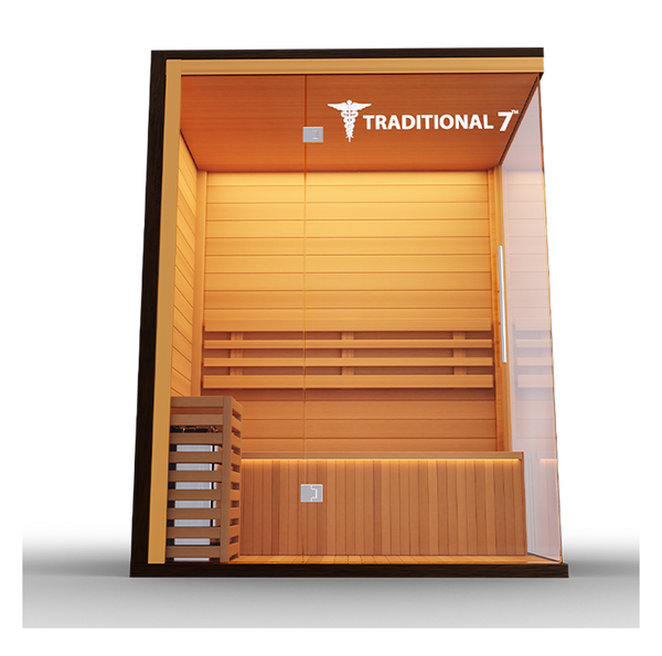 Medical Saunas Traditional 7 3-Person Home Steam Sauna Doctor-Designed for Deep Therapeutic Heat