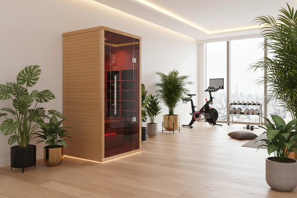 Orivon Lumin One, 1-2 Person Far Infrared Sauna, Premium Canadian Hemlock, Plug & Play 110V/120V