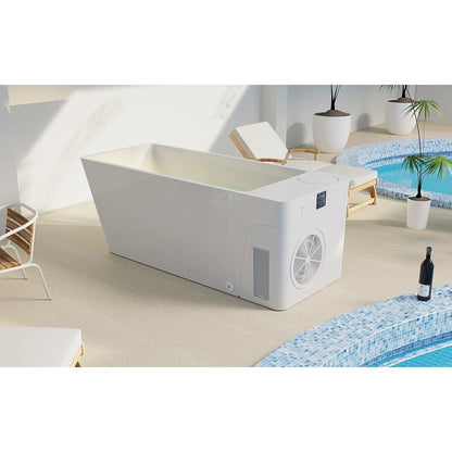 Orivon Frost Cold Plunge Tub, White Acrylic Finish, 37°–108°F Precision Control  Pool Area