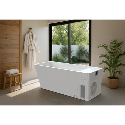 Orivon Frost Cold Plunge Tub, White Acrylic Finish, 37°–108°F Precision Control  Indoors