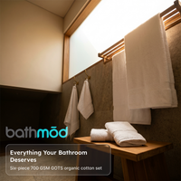 bathmōd® by Ecobrands Luxury Organic Bath Towel Set, 6-Piece, 700 GSM GOTS-Certified Turkish Cotton
