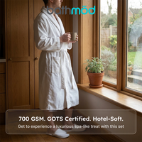 bathmōd® by Ecobrands Luxury Organic Bathrobe and Slipper Set, 700 GSM GOTS-Certified Turkish Cotton