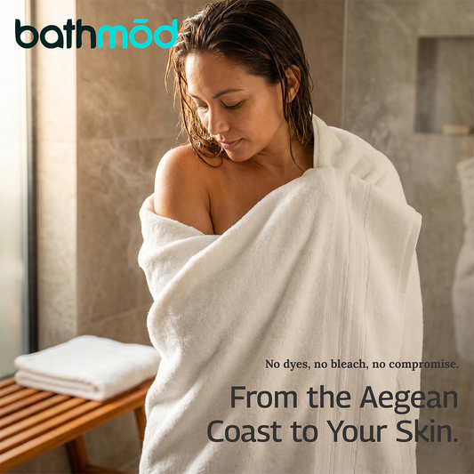 bathmōd® by Ecobrands Luxury Organic Bath Towels, 4-Pack, 700 GSM GOTS-Certified Turkish Cotton
