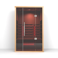  Lumin Two Luxury Far Infrared Sauna, 2 Person, Premium Canadian Hemlock, Plug & Play 110V/120V, front view