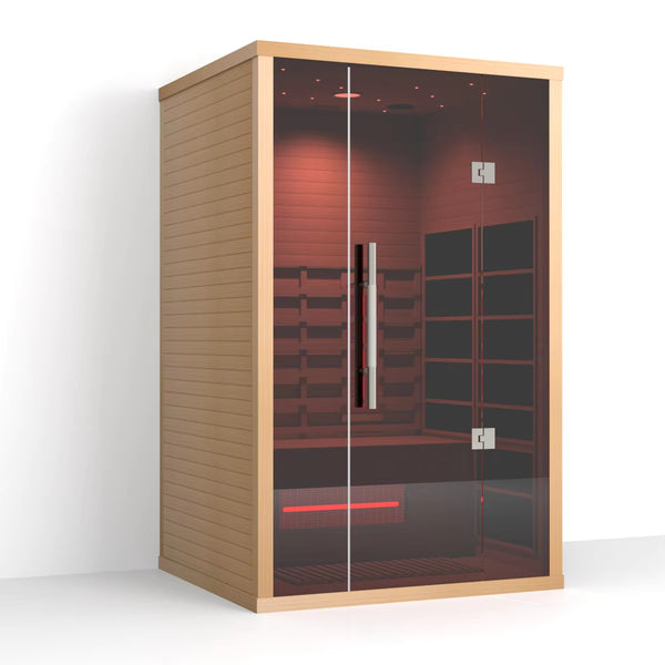 Orivon Lumin Two Luxury Far Infrared Sauna, 2 Person, Premium Canadian Hemlock, Plug & Play 110V/120V