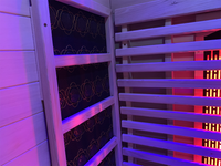 Lumin Two Luxury Far Infrared Sauna, 2 Person, Premium Canadian Hemlock, Plug & Play 110V/120V, interior heater view