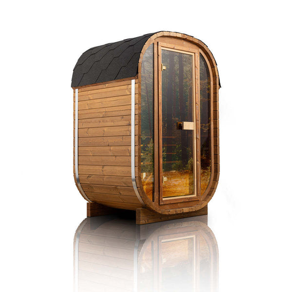 Orivon Auris One Luxury Outdoor Cedar Sauna, 1-2 person, with Optional Electric 4.5K Harvia Heater