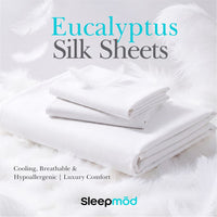 sleepmōd® by Ecobrands Cooling Eucalyptus Tencel Sheet Set, 400TC, Vegan, Hypoallergenic, Temperature-Regulating