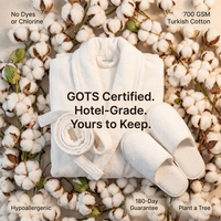 bathmōd® by Ecobrands Luxury Organic Bathrobe and Slipper Set, 700 GSM GOTS-Certified Turkish Cotton