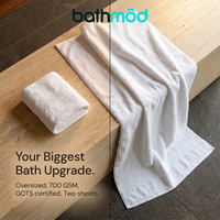 bathmōd® by Ecobrands Luxury Organic Bath Sheets, 2-Pack, 700 GSM GOTS-Certified Turkish Cotton, 40x70 in.