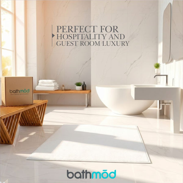 bathmōd® by Ecobrands Luxury Organic Bath Mats, 4-Pack, 1000 GSM GOTS-Certified Turkish Cotton