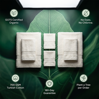 bathmōd® by Ecobrands Luxury Organic Bath Towel Set, 6-Piece, 700 GSM GOTS-Certified Turkish Cotton