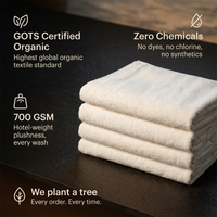 bathmōd® by Ecobrands Luxury Organic Bath Towels, 4-Pack, 700 GSM GOTS-Certified Turkish Cotton