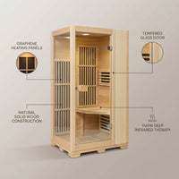 Far Infrared Wooden Sauna Room Home Sauna Spa for 1 Person1140W — Lifestyle