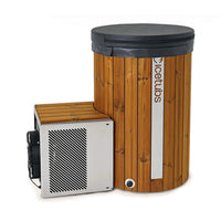 Icetubs IceBarrel XL Upright Cold Plunge in Thermowood and Fiberglass with Optional Safety Stairs