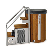 Icetubs IceBarrel XL Upright Cold Plunge in Thermowood and Fiberglass with Optional Safety Stairs