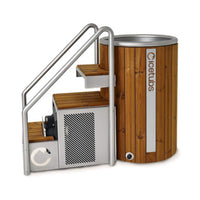Icetubs IceBarrel XL Upright Cold Plunge in Thermowood and Fiberglass with Optional Safety Stairs