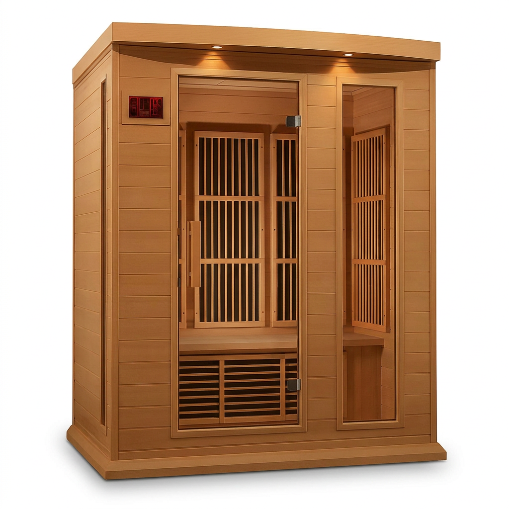 3 - Person FAR Infrared Sauna in Hemlock — Studio Shot