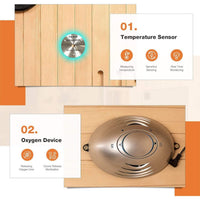 Thermora Valen 2-Person Low EMF FAR Infrared Sauna in Canadian Hemlock with Panoramic Tempered Glass and Chromotherapy