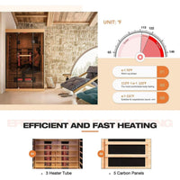 Thermora Valen 2-Person Low EMF FAR Infrared Sauna in Canadian Hemlock with Panoramic Tempered Glass and Chromotherapy