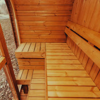 Premium 3-Person Outdoor Scandinavian ThermoWood® Cube Sauna Kit With LED Lighting [MW12] (SAK47582)