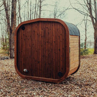 Premium 3-Person Outdoor Scandinavian ThermoWood® Cube Sauna Kit With LED Lighting [MW12] (SAK47582)