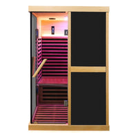 Thermora Helix 2-Person V-Shape FAR Infrared Sauna with Double Glass Doors and Adjustable Footrest