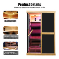 Thermora Helix 2-Person V-Shape FAR Infrared Sauna with Double Glass Doors and Adjustable Footrest