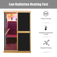 Thermora Helix 2-Person V-Shape FAR Infrared Sauna with Double Glass Doors and Adjustable Footrest