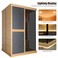 Thermora Helix 2-Person V-Shape FAR Infrared Sauna with Double Glass Doors and Adjustable Footrest