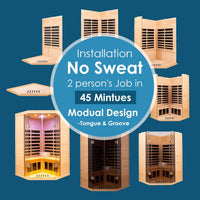 Thermora Laurent 2-Person Corner FAR Infrared Sauna in Canadian Hemlock with Chromotherapy and Bluetooth
