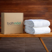 bathmōd® by Ecobrands Luxury Organic Bath Sheets, 2-Pack, 700 GSM GOTS-Certified Turkish Cotton, 40x70 in.